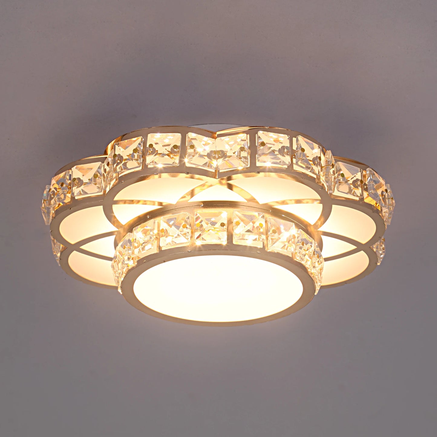 Modern Flower Gold Design Crystal Ceiling Aisle Lights Fashion Corridor Stairs Entrace Plafonnier Lamp for Porch Hall Lustres
