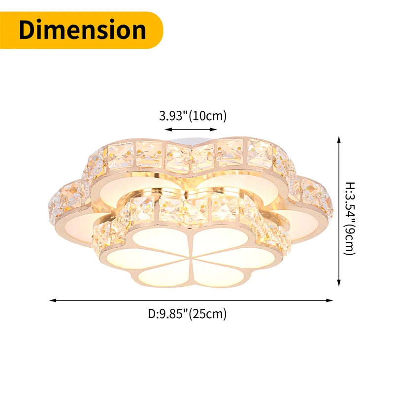 Modern Flower Gold Design Crystal Ceiling Aisle Lights Fashion Corridor Stairs Entrace Plafonnier Lamp for Porch Hall Lustres