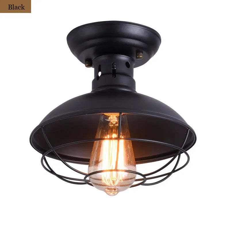 American Retro Industrial Ceiling Light Iron Foyer Corridor 조명 Bedroom Ceiling Lamp Stair Corridor Balcony lampara techo