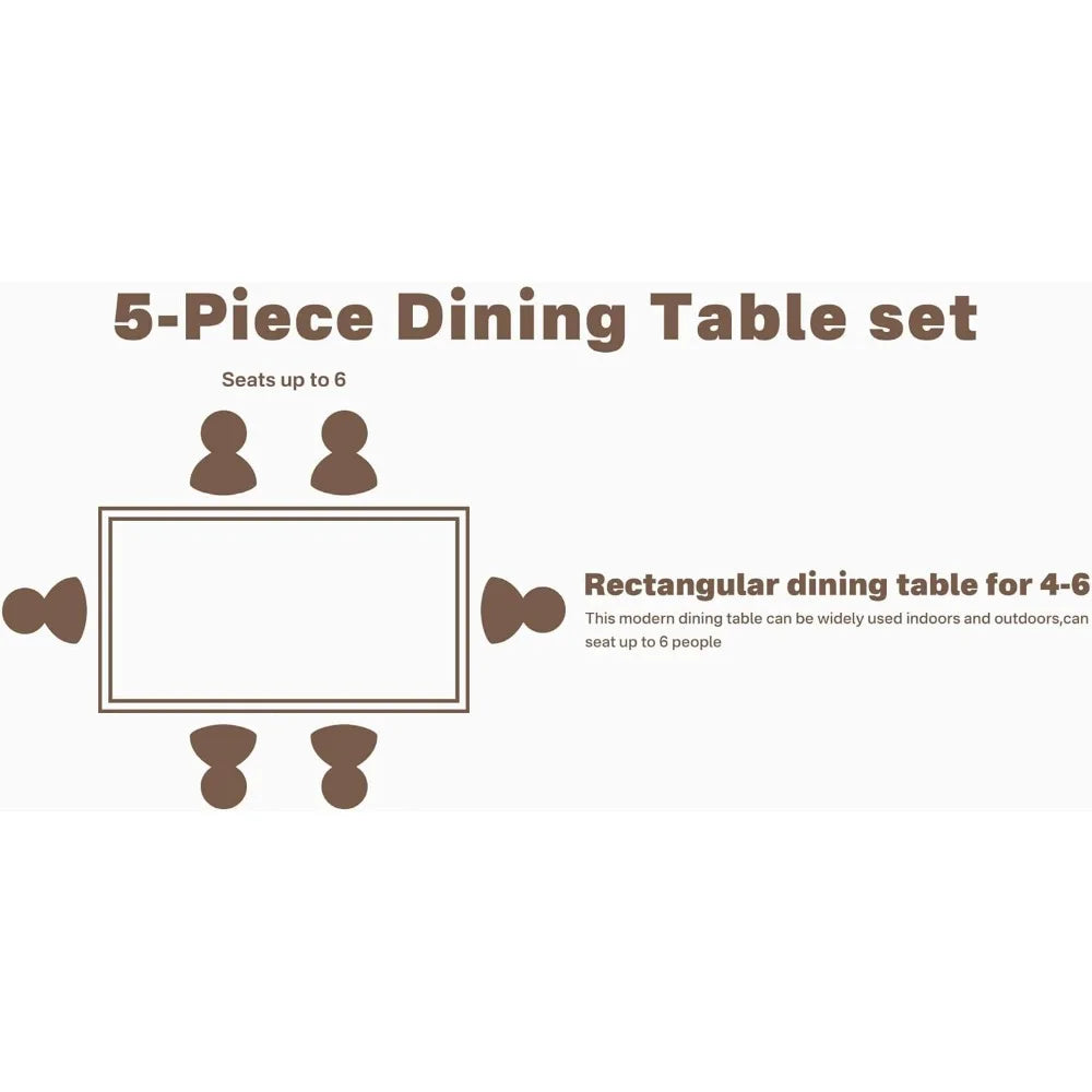 Dining Table Set for 4-6 People,Industrial Dining Table with 2 Benches and 2 Chairs,Kitchen Table Set with Storage Rack for Dini