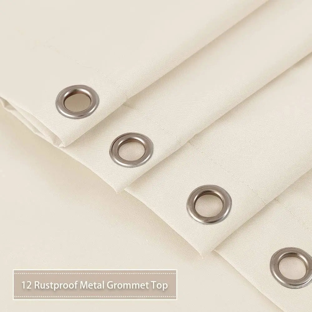 Hotel Quality 100% Waterproof Fabric Shower Curtain Liner with Magnets for Bathroom, 72x72 Inch, Ivory