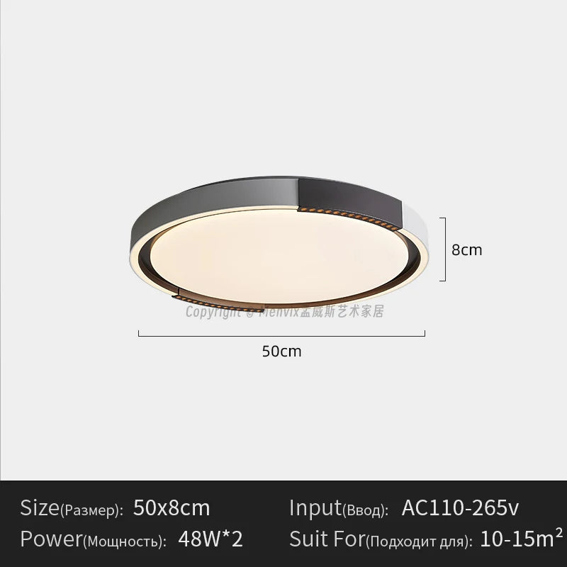 Modern LED Ceiling Lamp Bedroom Study Fixture Round White Home Art Design Indoor Decoration Living Room Lights Lustre Lighting