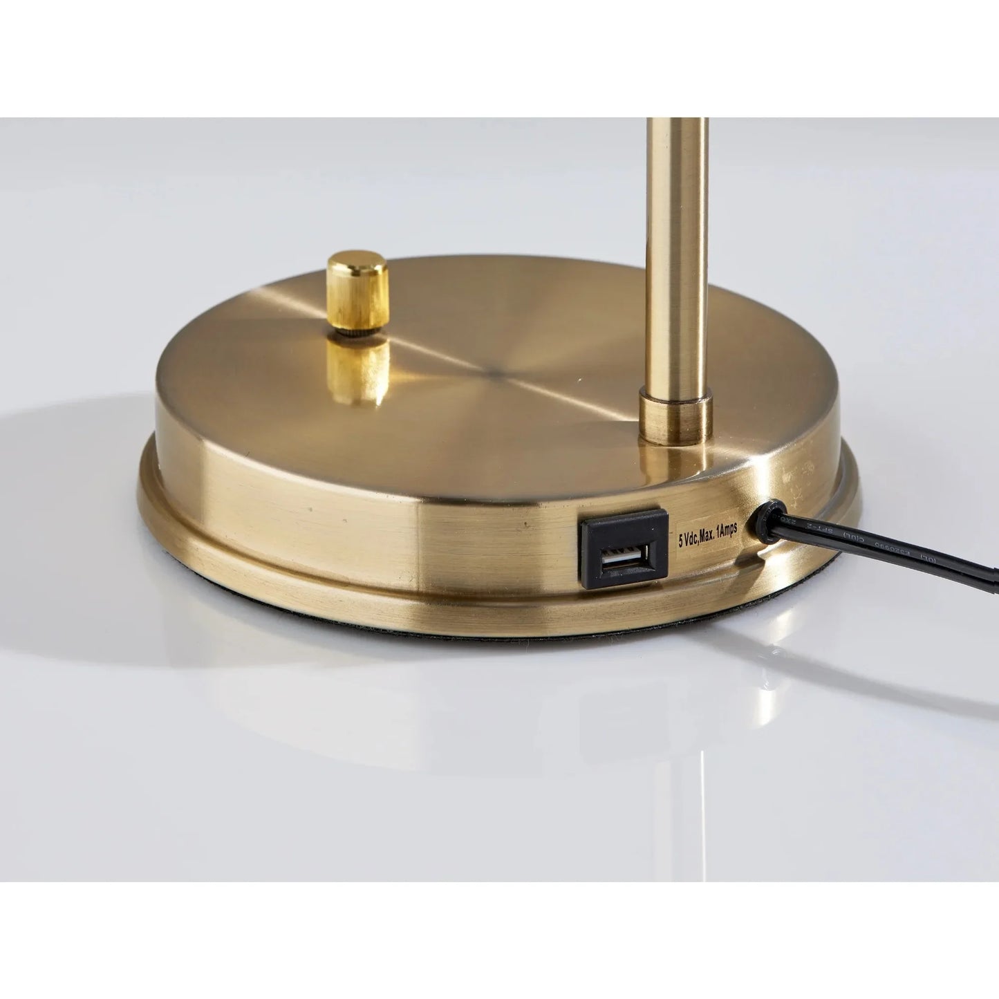 20.5 in Metal Gold Finish Desk Lamp with USB, Glass Shade, Modern Design, New Condition ,Adult Use,No assembly required.