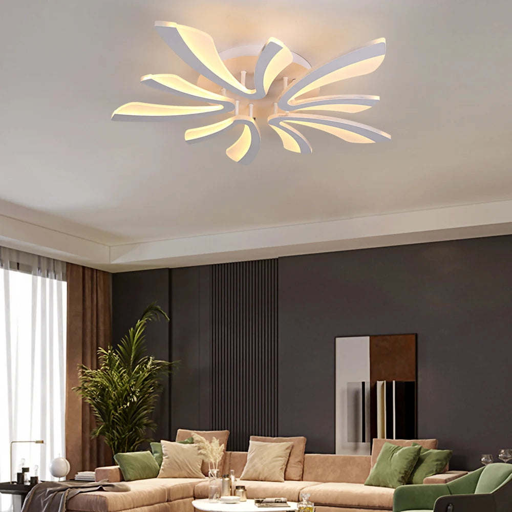 Modern Ceiling Lamp White Led Acrylic Pendant Light Living Dining Room Bedroom Lustre Chandelier Home Decor Fixtures Dimming RC