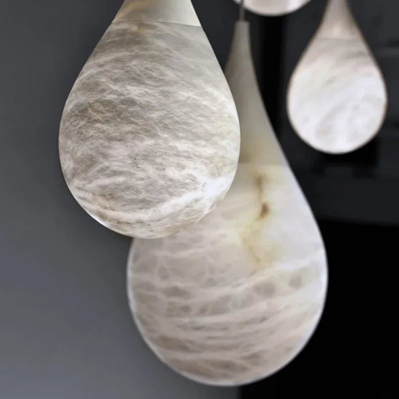 Luxury Home Deco LED Marble Series Designer Hanging Lamps Suspension Luminaire Lampen Pendant Light for Staircase Living Room