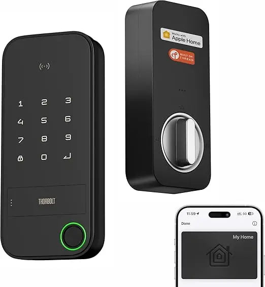 X1 Apple Home Key Tap to Unlock, Smart Keyless Entry Door Lock with Fingerprint, Touch Keypad Deadbolt Lock Works with HomeKit O