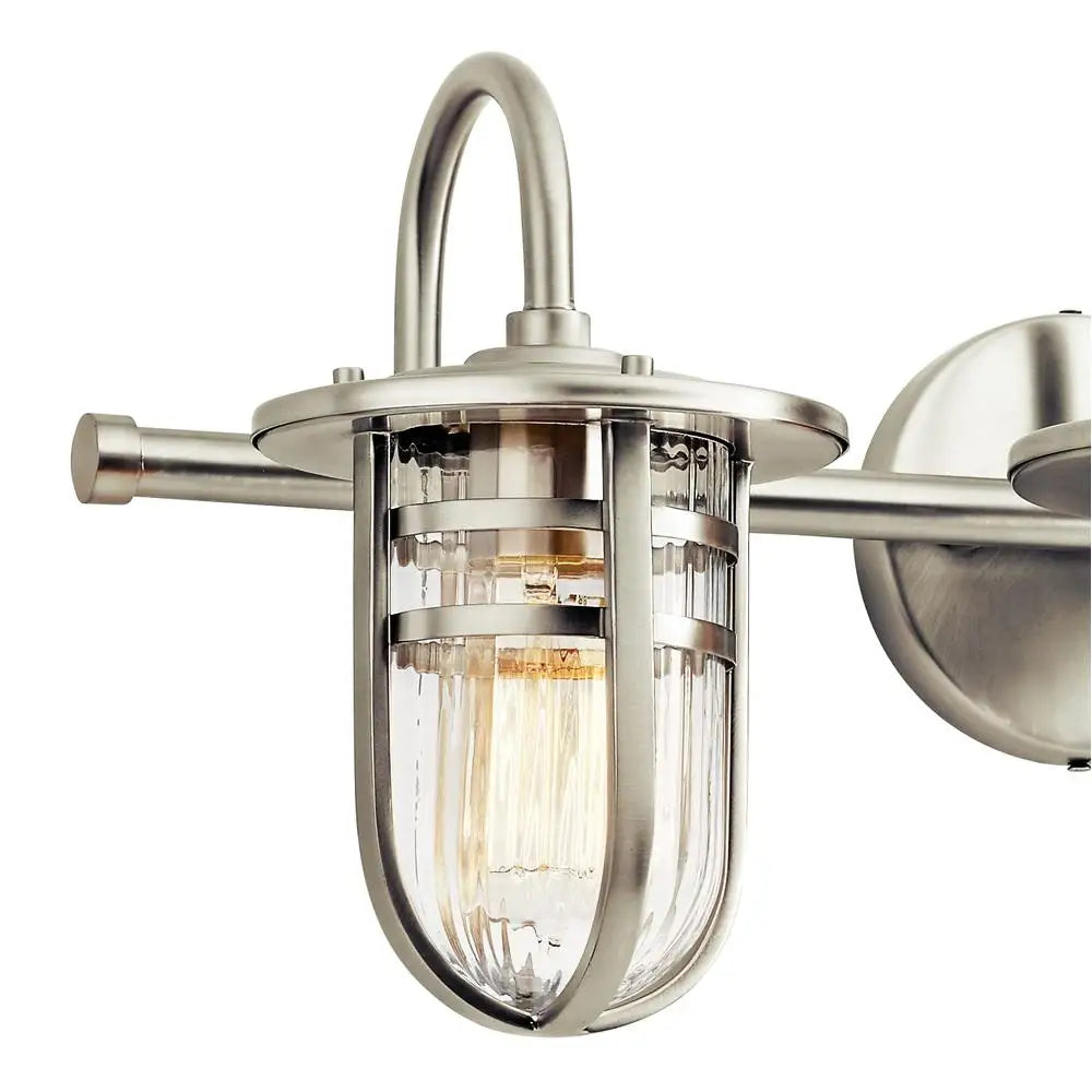 Swirl Glass Vanity Light Brushed Nickel 3-Light Pendant Fixture