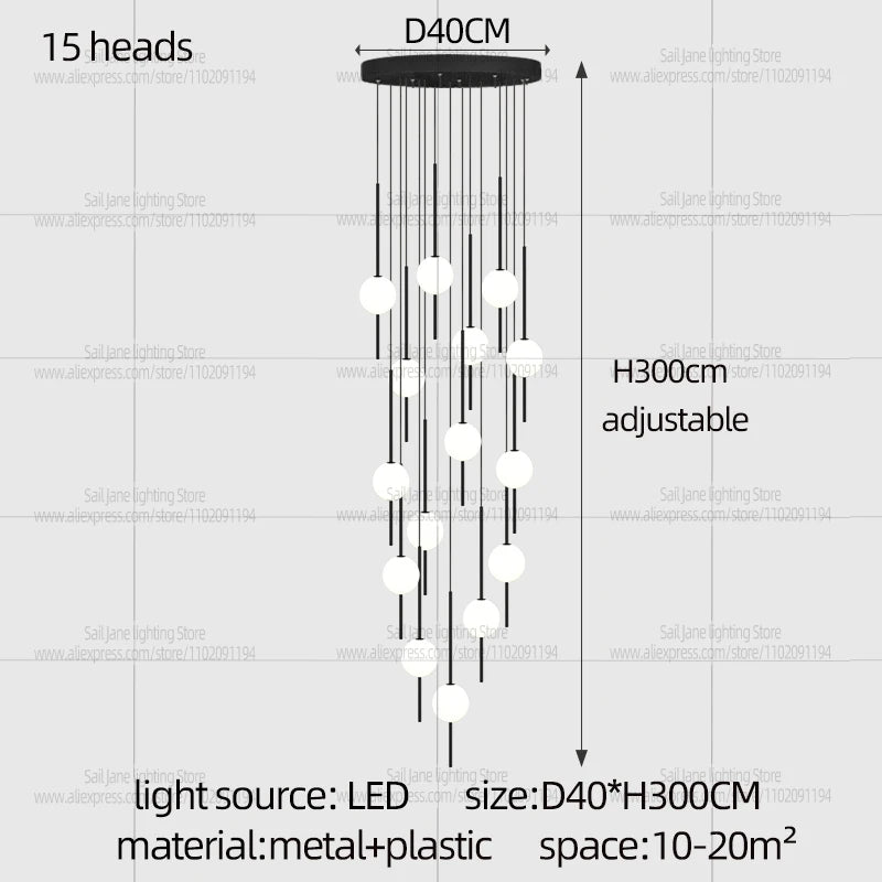 Modern LED Pendant Light For Home Decoration Living Room Lighting Minimalist Luster Dining Table Hanging Staircase Chandelier