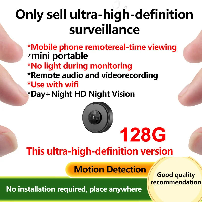 Q Brand Ultra-High Definition Small Camera Wireless Monitor Home Wifi Remote Mobile Phone 360-Degree Panoramic Mini Photography Indoor Home Connected Plug-In-Free Cat Eye Non-Micro Non-Invisible Non-Hidden