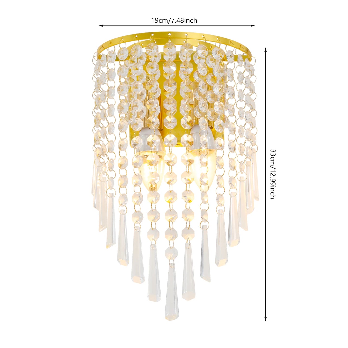 K9 Crystal Wall Sconce Modern Ceiling Light Crystal Chandelier Pendant Light Fixture Lighting for Bedroom Hallway Home Decor 40W