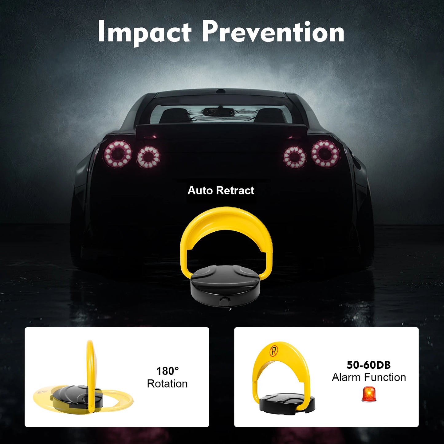 Parking Barrier Parking Post with Remote Controls and Keys 180° Rotating Rocker Lever Maximum Load Capacity 2T Waterproof