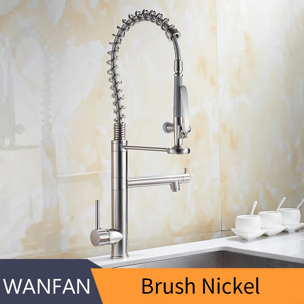 Kitchen Faucet Chrome Brass Tall kitchen faucet mixer Sink Faucet Pull Out Spray Single Handle Swivel Spout Mixer Taps MH-4829