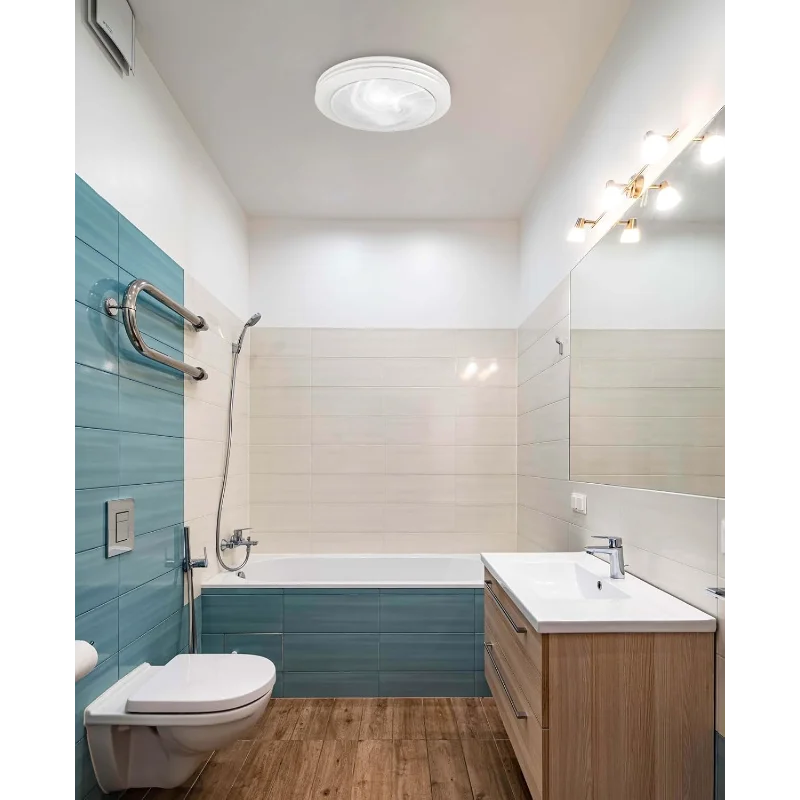 Akicon Exhaust Fan with Light, Ultra Quiet 80 CFM 2.0 Sones Ventilation Exhaust Bathroom Fan with Light, 3000K/4000K/5000K