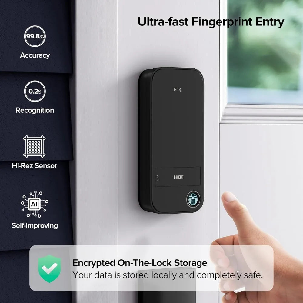 X1 Apple Home Key Tap to Unlock, Smart Keyless Entry Door Lock with Fingerprint, Touch Keypad Deadbolt Lock Works with HomeKit O