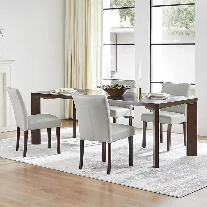 Restaurant Furniture, Faux Leather Armless Dining Room Chairs with Solid Wood Legs Back Side Chair for Kitchen Living Room