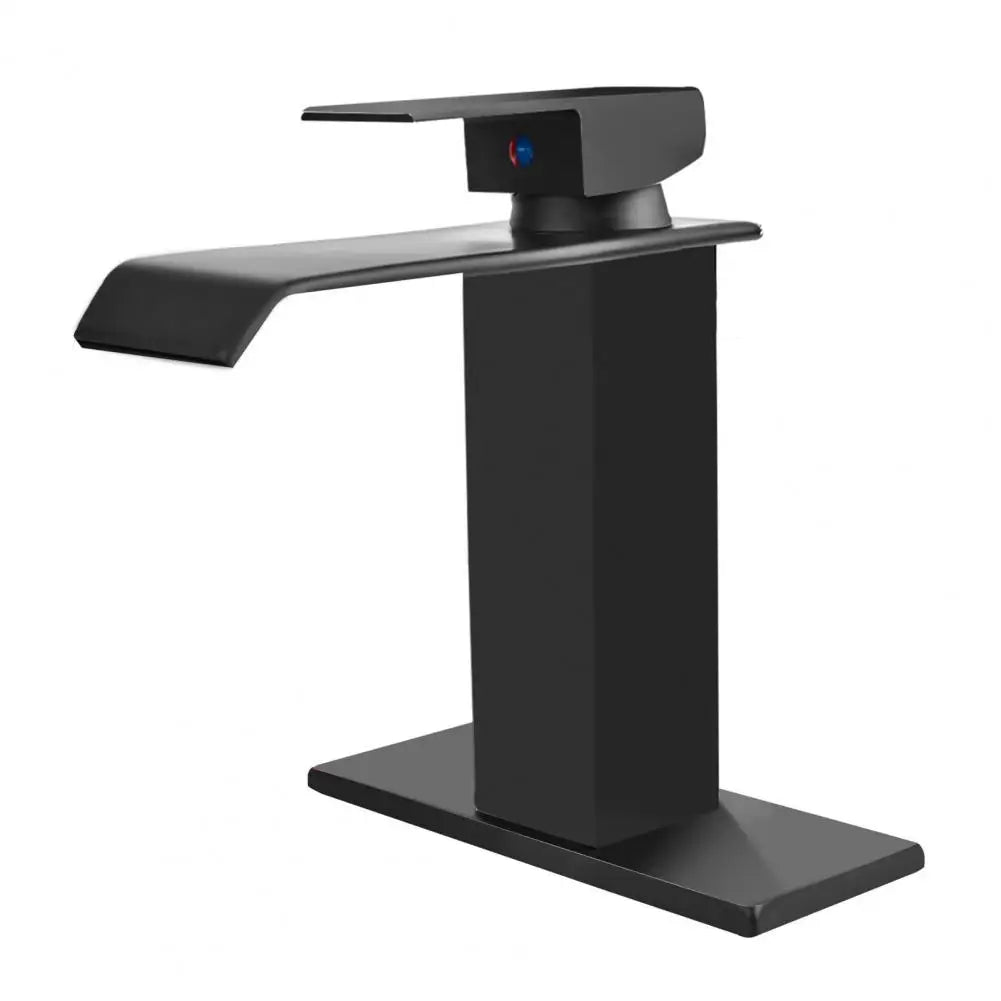 304 Stainless Steel Waterfall Wash Basin Stainless Steel High And Low Faucet Black Hot And Cold Toilet Wash Basin Bathroom Home