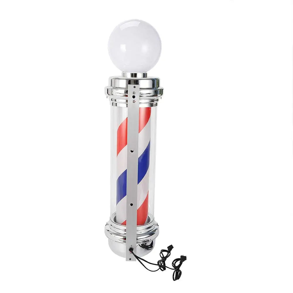 32'' Outdoor Barber Pole Rotating Light Salon Sign Illuminated Red White Blue LED Classic Hair Shop Open Sign Rotating Strips
