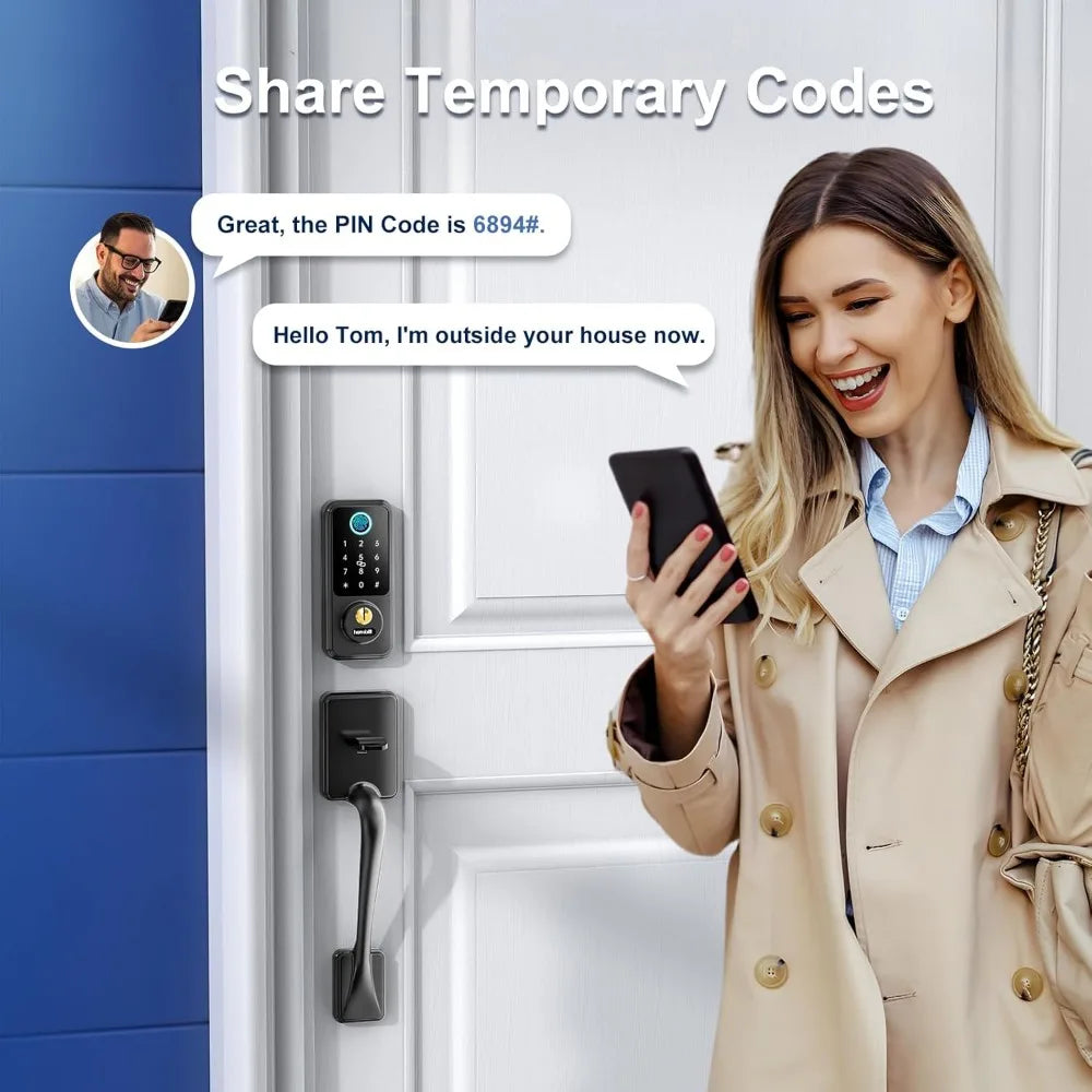 Hornbill Keyless Entry Smart Lock Set, Electronic Deadbolt Front Door Lockset, Keypad Entry Door Lock for Airbnb House Back Fron
