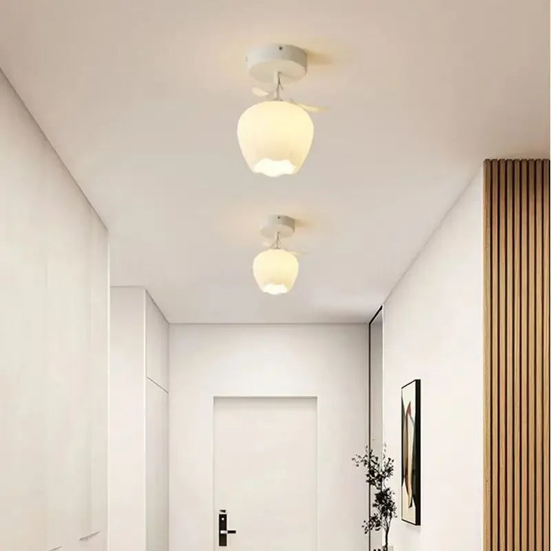 French Style Minimalist Modern Flower Ceiling Light Balcony Foyer Dressing Room Balcony Indoor Decoration