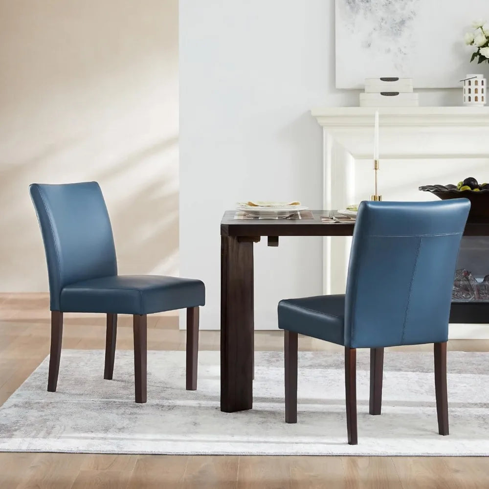 Restaurant Furniture, Faux Leather Armless Dining Room Chairs with Solid Wood Legs Back Side Chair for Kitchen Living Room