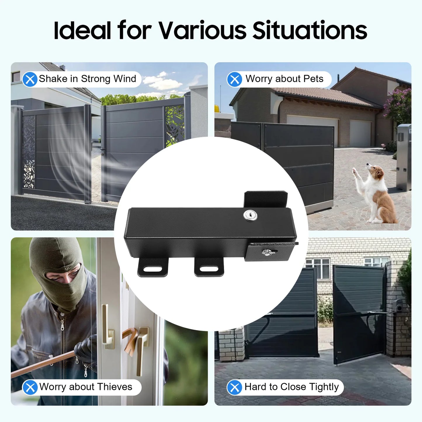 24V 60W Outdoor Waterproof Automatic Sliding Door Bolt Lock for Electric Automatic Swing Gate Openers Door Access Control System