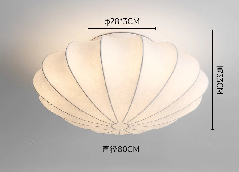 Nordic Silk Pendant lamp Wabi Sabi Cream Style Pendant light for Dining Room Living Room Beautiful Flower Hang lamp