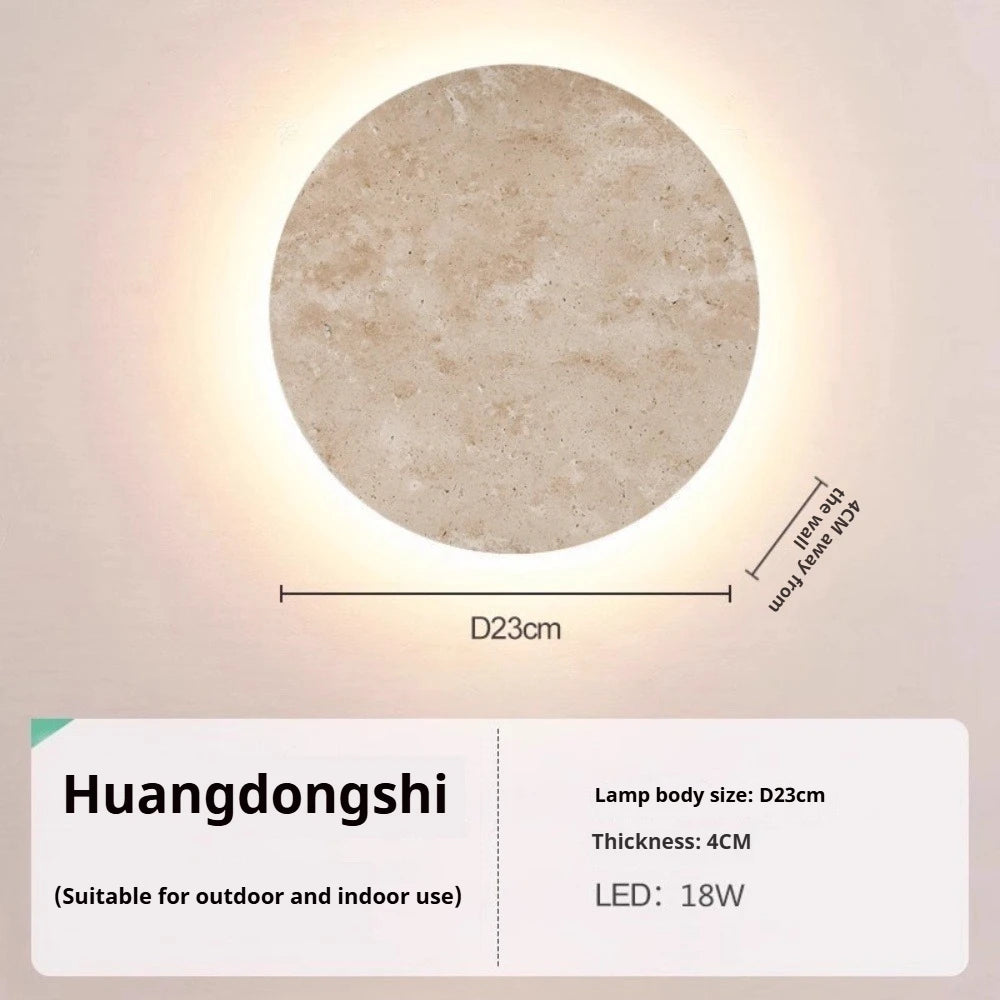 Wabi Sabi Guesthouse Courtyard Villa Outdoor Waterproof Yellow Cave Stone Wall Lights Dining Room Balcony Travertine Wall Lamps