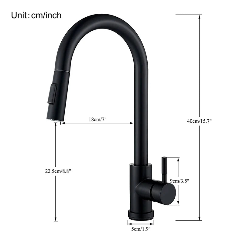 Wanmivezlo Pull Out Kitchen Faucets 360° Rotation Kitchen Mixer Tap Single Lever Mixer Tap Kitchen Sink Cold Hot Water Tap