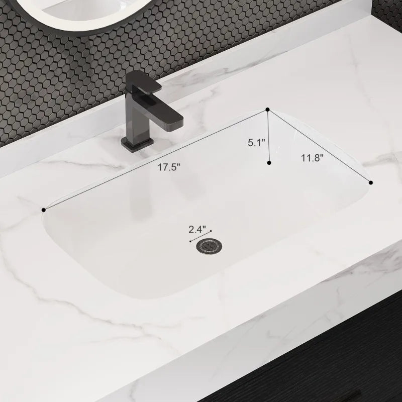 39.4" Bathroom Vanities With Ceramic Sink,Floating Bathroom Vanity,Wall Mounted Storage Cabinet With 2 Drawers