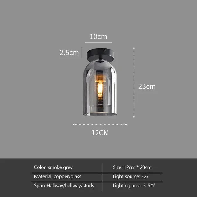 Nordic Luxury Retro Round Glass Ceiling Lamp Bedroom Corridor LED Pendant Chandelier Home Interior Decoration Art Lighting