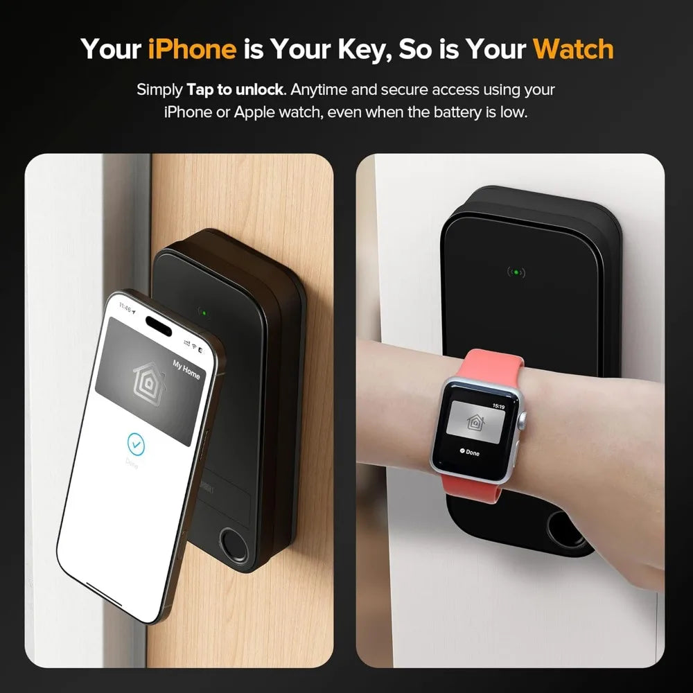 X1 Apple Home Key Tap to Unlock, Smart Keyless Entry Door Lock with Fingerprint, Touch Keypad Deadbolt Lock Works with HomeKit O