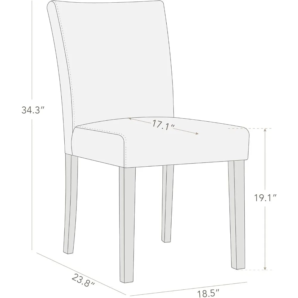 Restaurant Furniture, Faux Leather Armless Dining Room Chairs with Solid Wood Legs Back Side Chair for Kitchen Living Room
