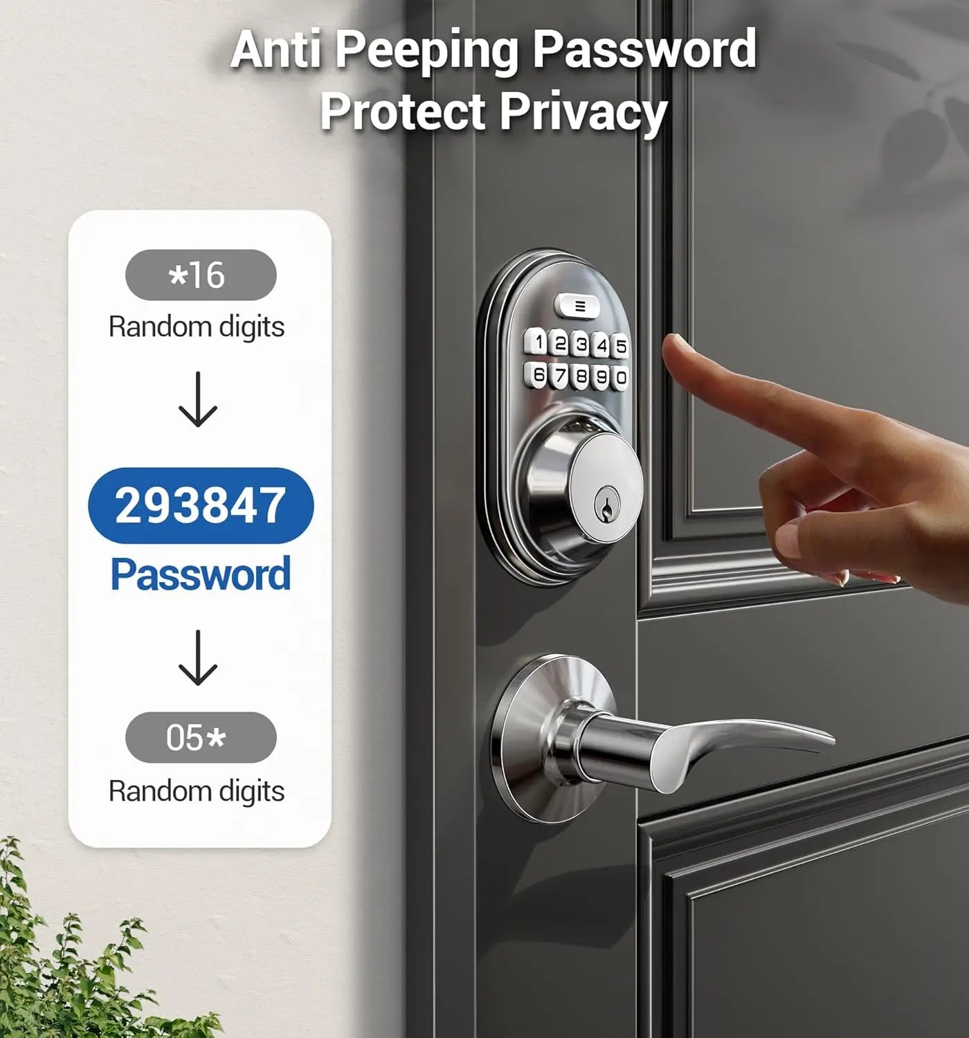 Veise Keyless Entry Door Lock with 2 Lever Handles - Electronic Keypad Deadbolt, Auto Lock, Back Lit & Easy Installation Design