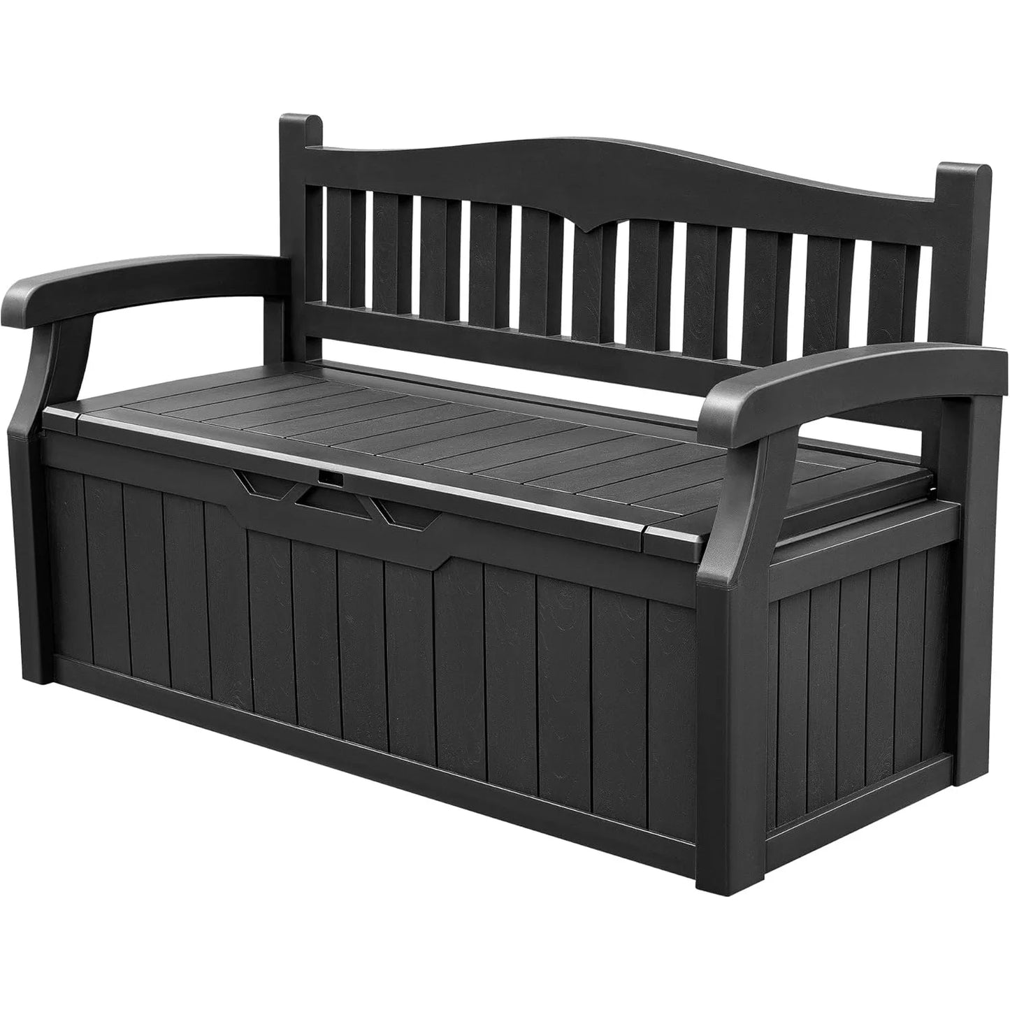 80 Gallon Storage Bench Deck Box Lockable for Patio Furniture, Garden Decor and Outdoor Seating for Cushions, Garden Tool