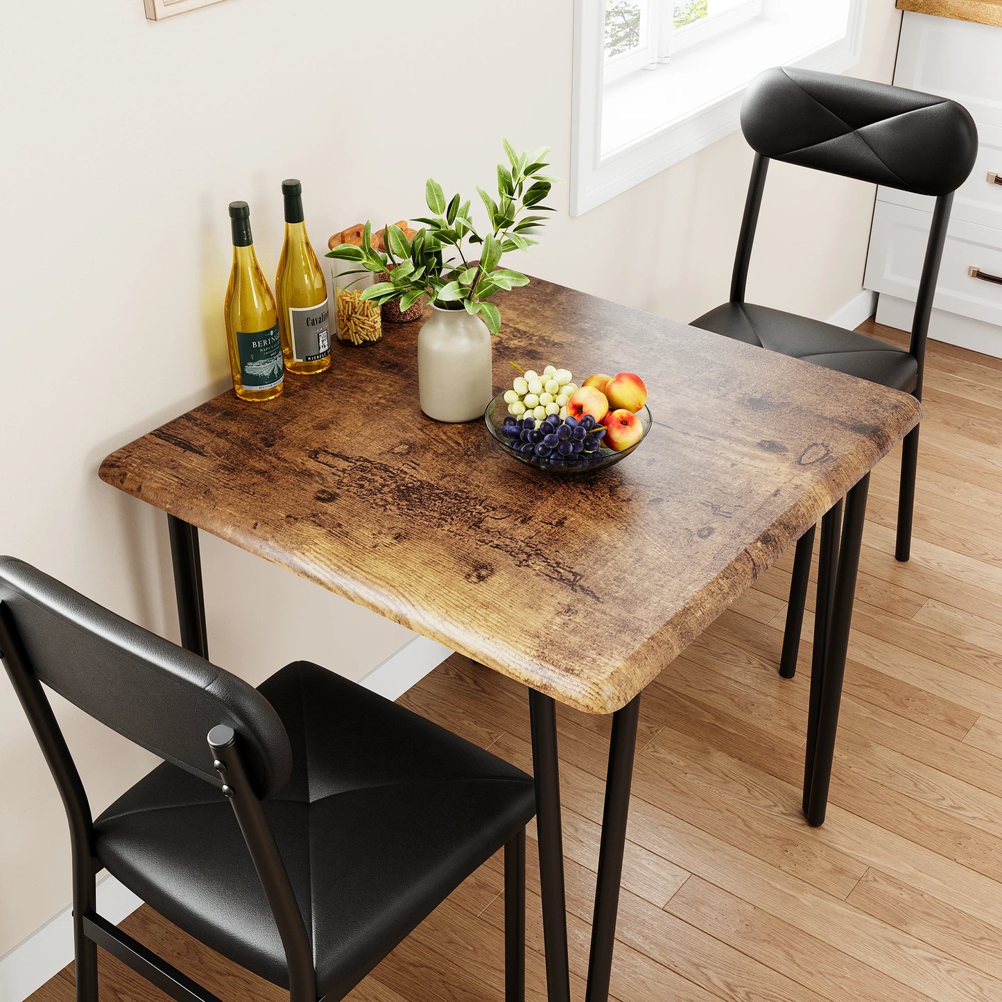 Small Dining Table Sets for 2 with Upholstered Chairs kitchen Dinner Table and Chairs Set of 2 Furniture for Dining Living Room