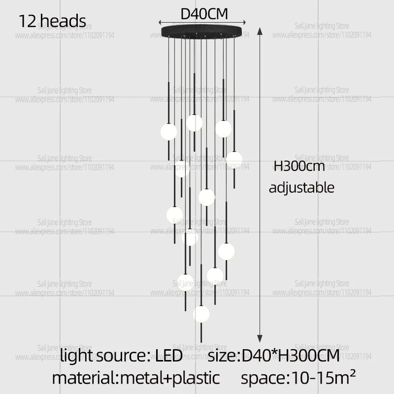Modern LED Pendant Light For Home Decoration Living Room Lighting Minimalist Luster Dining Table Hanging Staircase Chandelier