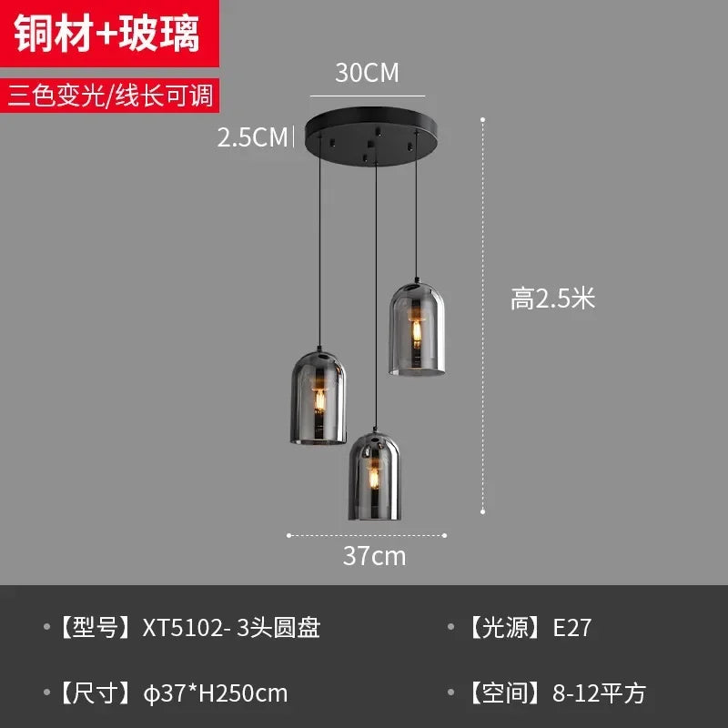 Modern Minimalist Glass Ceiling Light Nordic Texture LED Dinning Room Lamp Corridor Lustre Creative Living Room Lighting E27