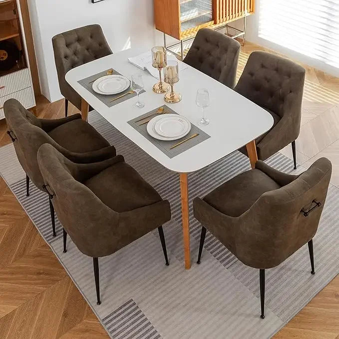 Modern dining chair set, kitchen dining chair, cushion and metal legs, soft cushion, kitchen, living room dining chair set