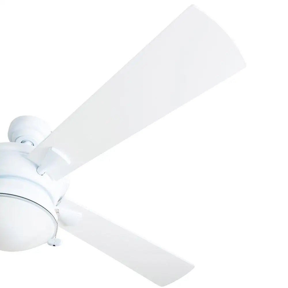 52 Inch Indoor Outdoor Ceiling Fan 4 Blades Light Kit Pull Chains Reversible Motor Quiet Energy Efficient Patio Porch Garage