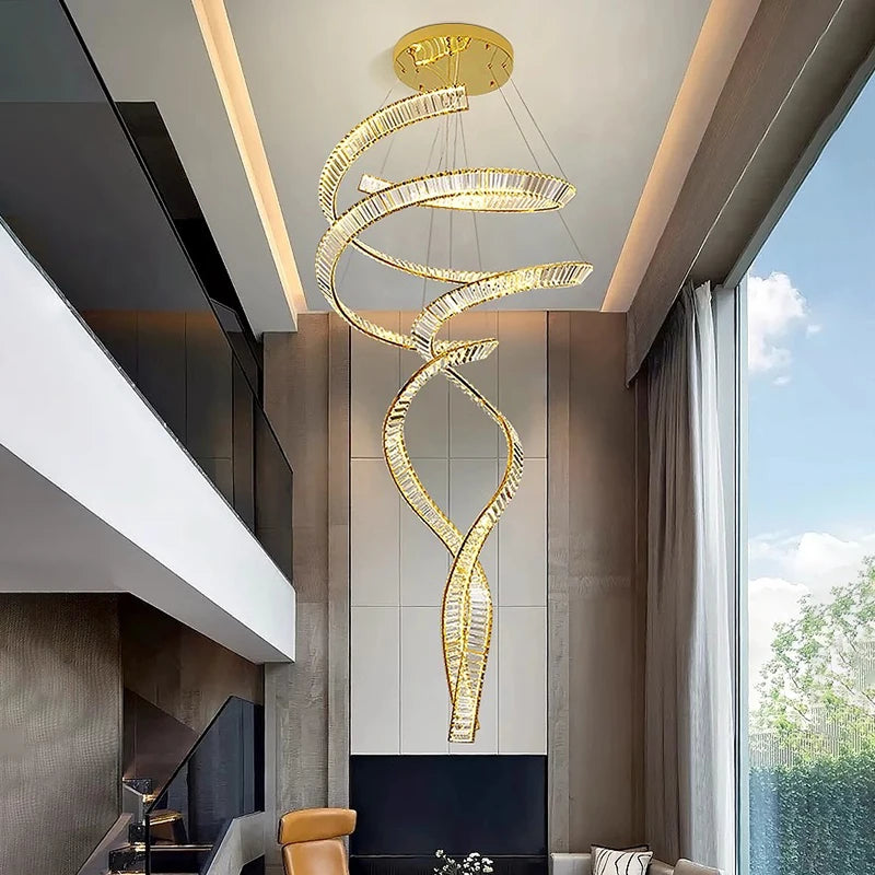 Modern home decoration crystal chandelier, stair Pendant lamp, living room Pendant lights, interior lighting