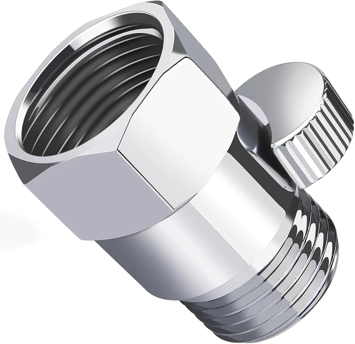Brass Shower Flow Control Valve - Female/Male, Water Flow Regulator for Handheld Shower/Bidet Sprayer with Lever Handle