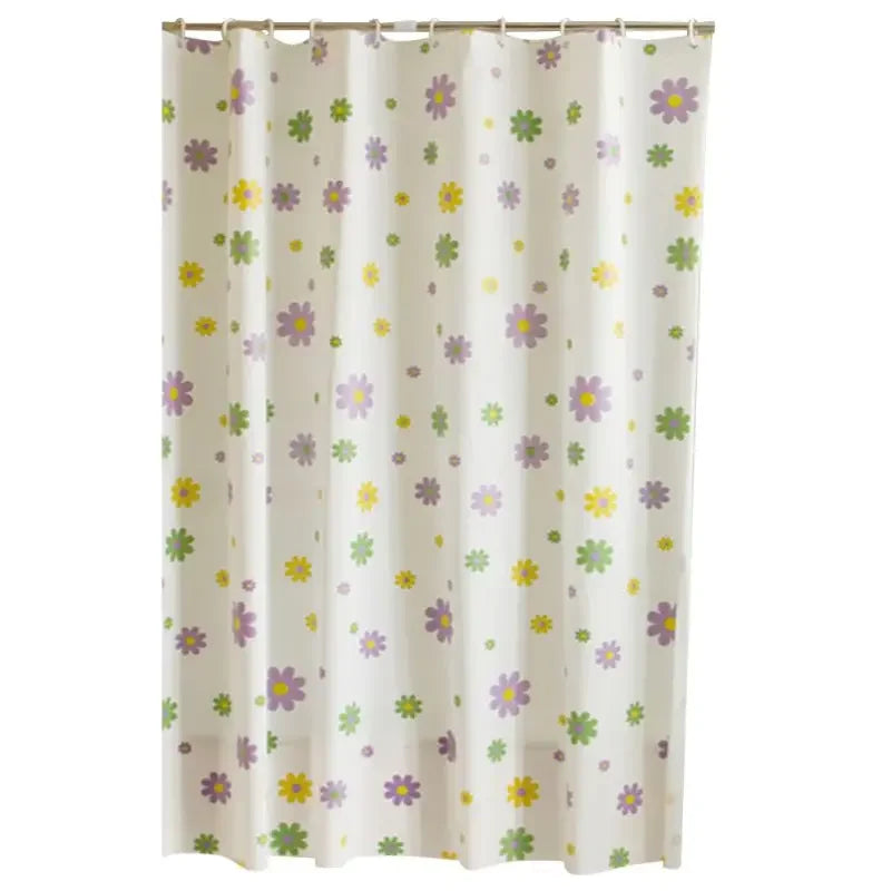 180*200CM Bathroom Shower Curtain Waterproof and Anti-Mold Home Bathroom Screens Decorative Bathtub Curtain with 12 Hooks