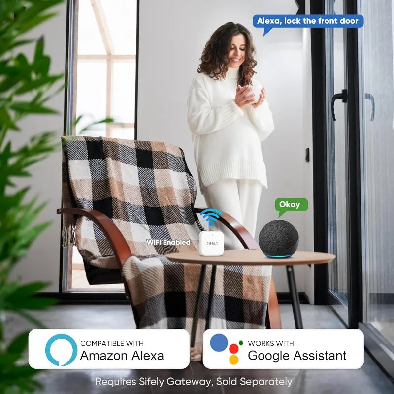 Keyless-Entry Fingerprint Smart Door Lock: Sifely Digital Electronic Lock with Code Passcode, Electric Door Knob, Biometric Lock