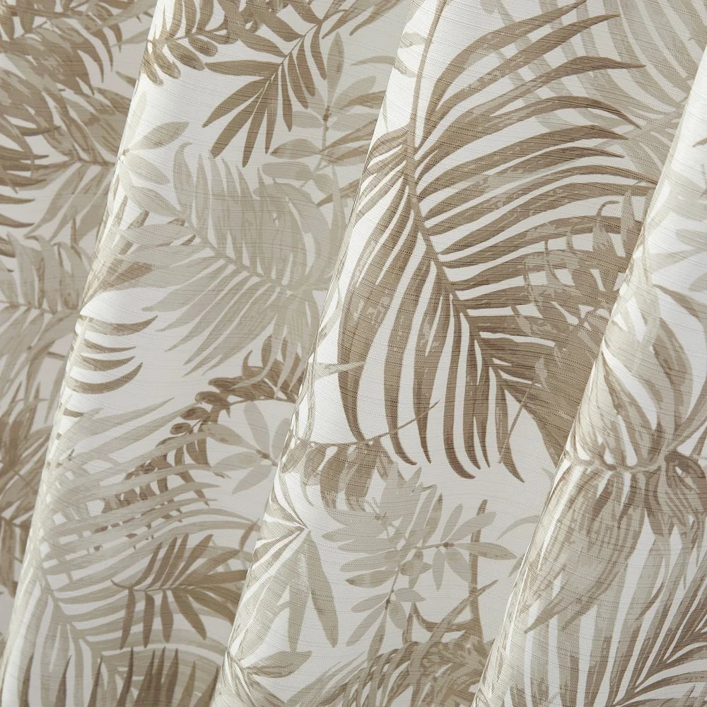 Palm Printed Ribbed Textured Shower Curtain 100 Polyester Machine Washable 72x72 Durable Buttonhole Top Easy Hanging