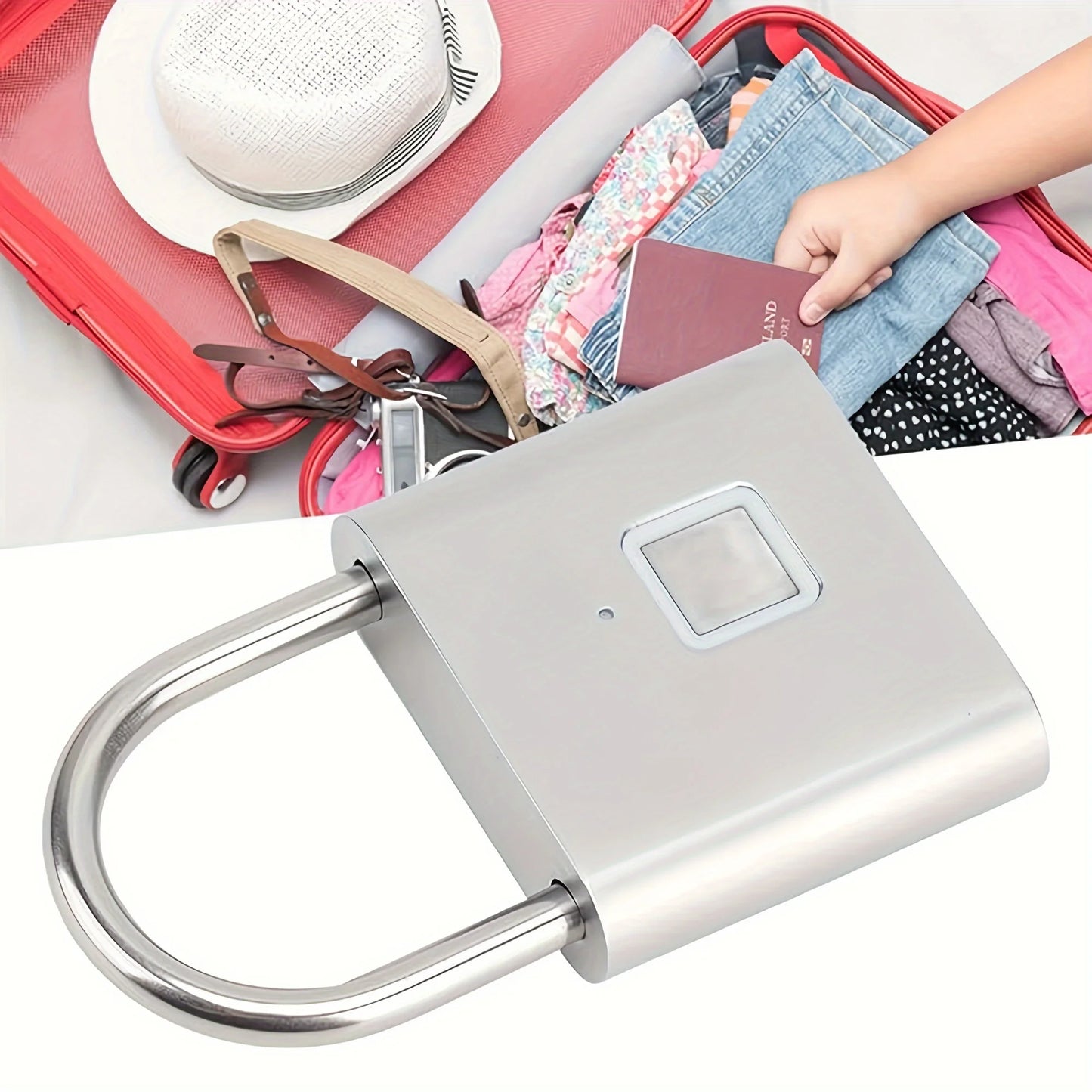 1Pcs Perfect for Securing Suitcases and Luggage, Mini Smart Fingerprint Padlock, Anti-Theft Protection