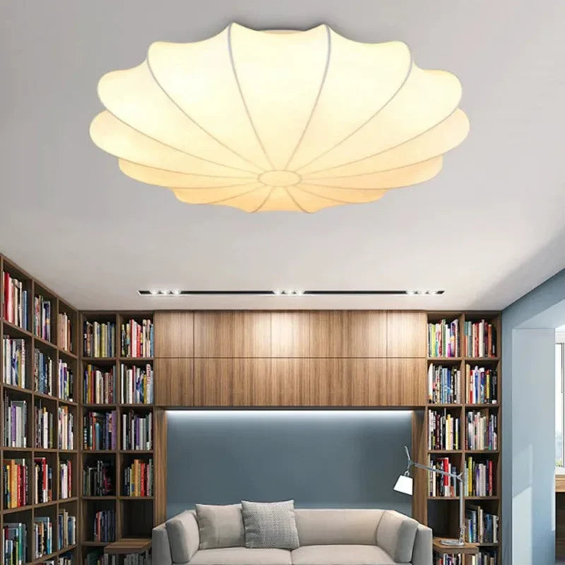 Nordic Silk Pendant lamp Wabi Sabi Cream Style Pendant light for Dining Room Living Room Beautiful Flower Hang lamp