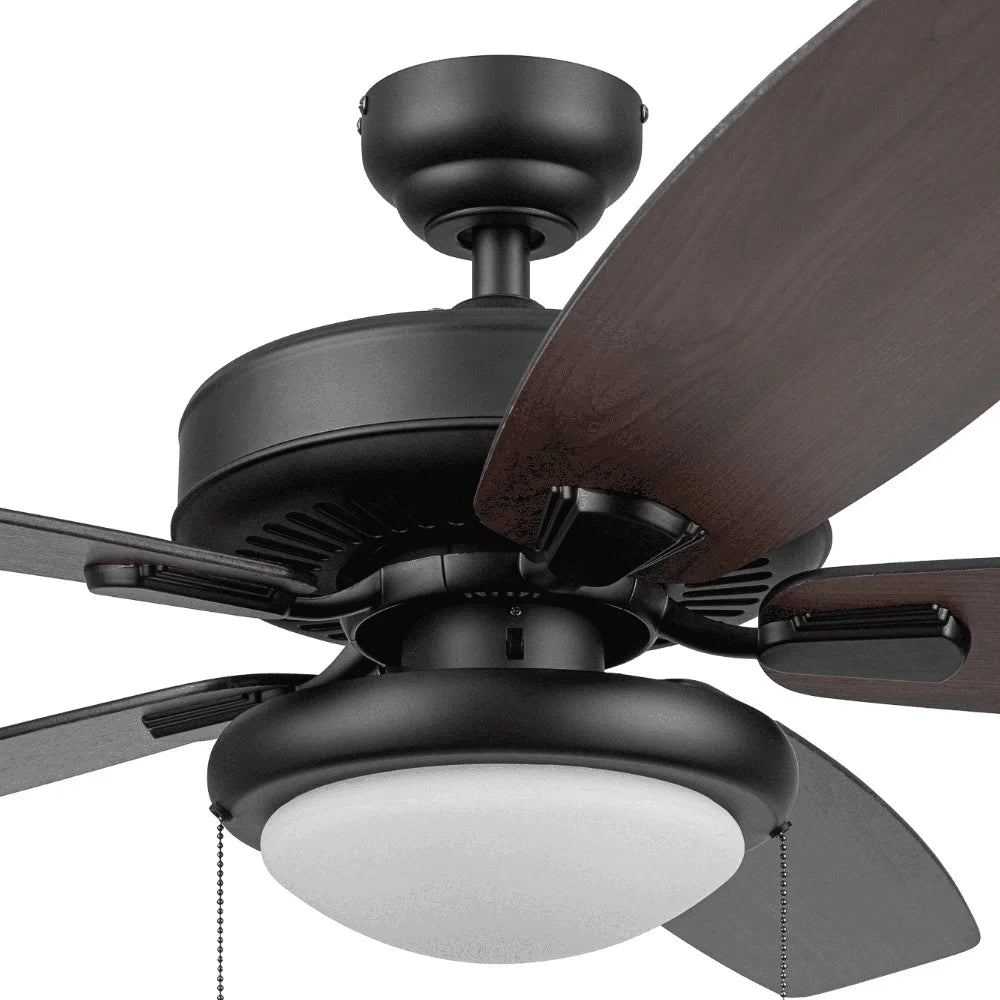 52 Inch Indoor Outdoor Ceiling Fan with Light Pull Chains Reversible Motor Dimmable Integrated Light Kit Medium Large Spaces