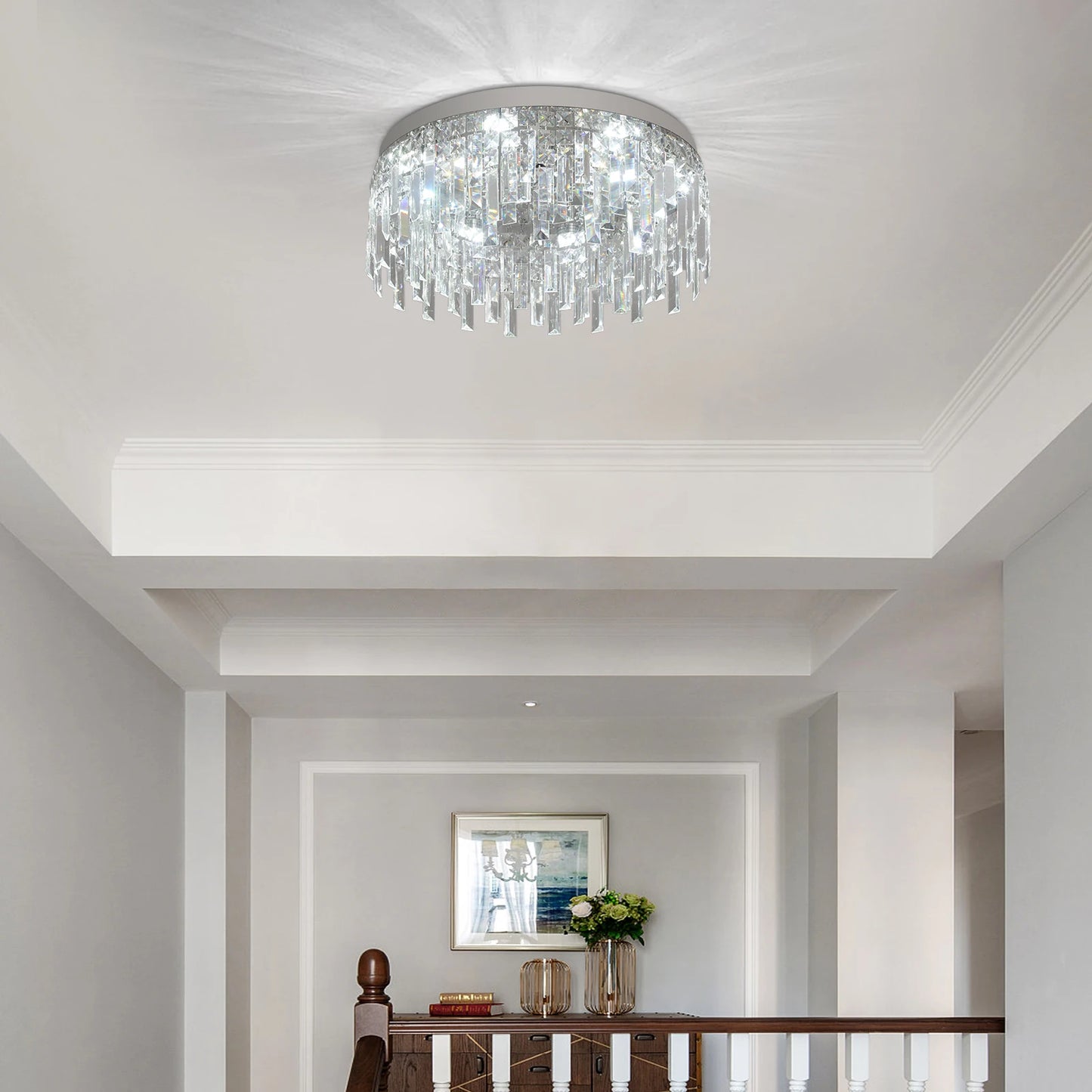 2025 New Crystal Ceiling Light Modern Luxury Chandelier Led Fixture Plafon Lamp Living Dining Room Home Appliance Decor Lustre