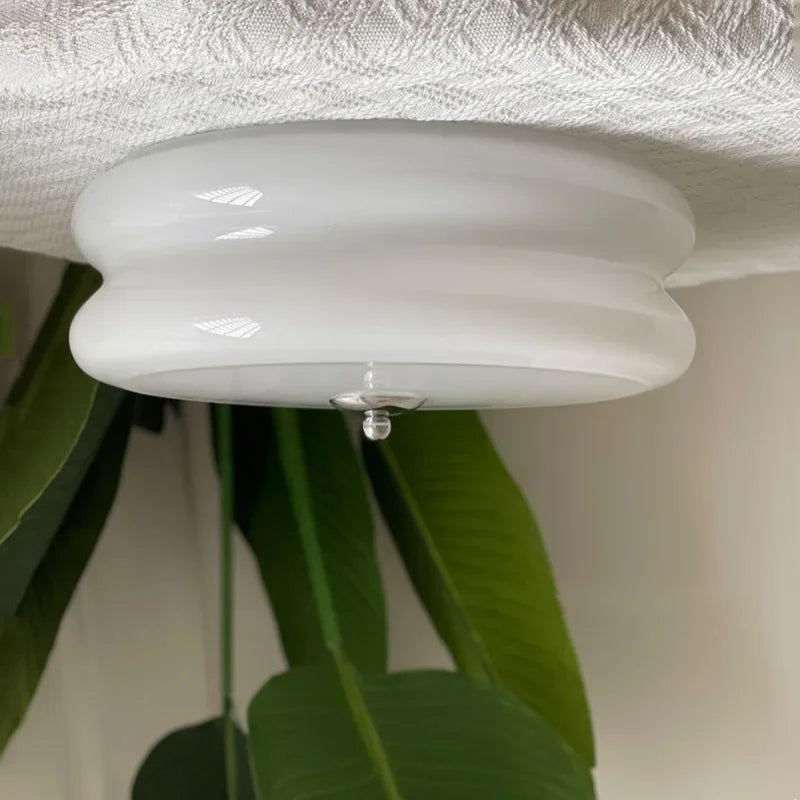 Nordic Medieval Cream Style Ceiling Lights Living Room Minimalist Artistic Creativity Corridor Bedroom Glass Ceiling Lamp