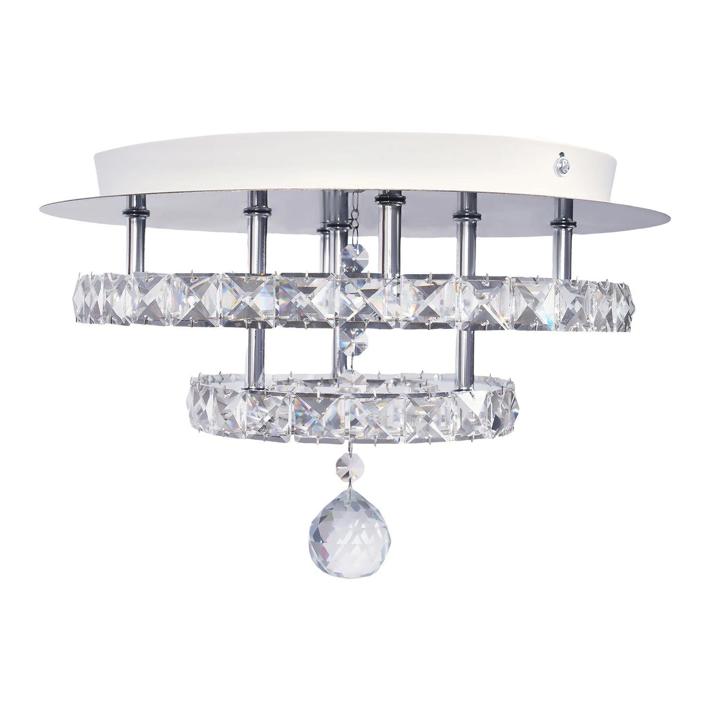 Modern Crystal Ceiling Lamp LED Living Dining Room Ring Pendant Light Chandelier Remote Control Hanging Decor Luminai